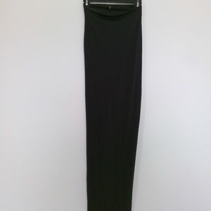 Black high waisted bodycon maxi skirt